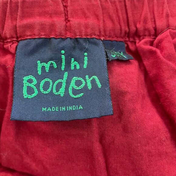 Mini Boden Girl's Red Smocking White Embroidered Skirt Sz 3-4 Yrs - Picture 5 of 6